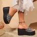 Plus Size Women's High Heeled Slippers, Comfortable Wedge Heel, Platform Sandals._vogvips.com