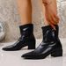 Autumn New Style Plus Size Women's British Pointed Toe Low Heel Martin Boots Slimming Slip-On Ankle Boots_vogvips.com