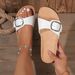 The New Summer Metallic Buckle Fashion All-match Cork Mid-heel Platform Women Sandals Slippers_vogvips.com