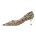 869-15 European And American Style Fashion Simple Plaid Stiletto High Heel Shallow Pointed Toe Sexy Nightclub Slimming_vogvips.com
