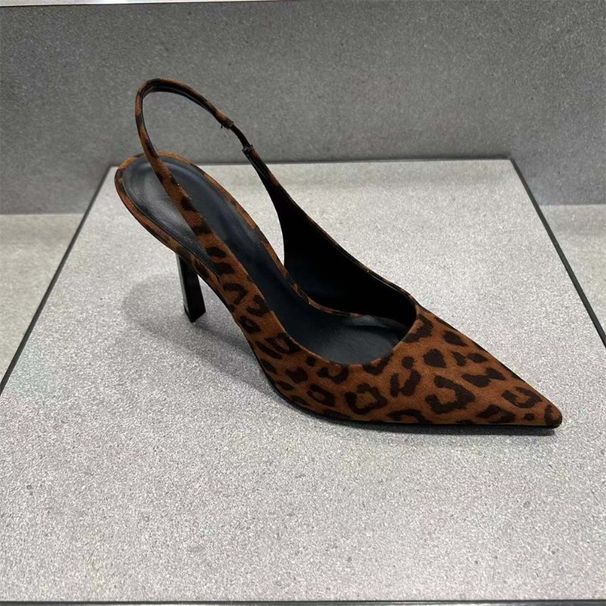 New Summer Leopard Women S Sandals Fashion High Heel Slingback Mule Ladies Party Dress Pumps Shoes Zapatos De Mujer_vogvips.com