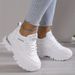 Women's Platform Sneakers, Fashion Lace Up Outdoor Shoes, Comfortable Low Top Sport Shoes_vogvips.com