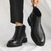 Men's Boots Mid Top Fall New Black Low Casual Leather Shoes_vogvips.com