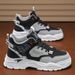 Men's Fashion Low-Top Sneakers - Breathable Casual Slip-On Shoes With Platform Sole, Minimalist Korean Style, Black/Tan/White_vogvips.com