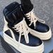 2025 New Versatile European And American Trendy Trendy Thick-soled High-top Shoes Inverted Triangle Couple Men's Shoes Double-soled Shoes Women_vogvips.com