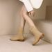 Autumn Winter Suede Retro Western Cowboy Women 2022 New British Style Back Zipper Short Martin Boots_vogvips.com