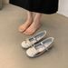 Gentle Bowknot Color Block Single Shoes 2024 Spring New Fashion Versatile Silver Mary Jane Loafers To Match Skirts_vogvips.com