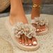 2025 Fashion Flower Decor Flip Flops Women Summer Beach Non Slip Platform Slippers Woman EVA Sole Lightweight Flat_vogvips.com