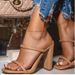Slippers For Foreign Trade, Large Size, Ultra-high Heel Women's With Square Toe, Chunky Heel, Single Strap, European And_vogvips.com