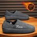 Fashion Winter Men Leisure Plush Cotton Shoes Warm Man's Loafers Flats Slip-on Driving Shoes Fashion Style Soft Male Moccasins Black 44_vogvips.com