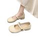 Round-toe, Shallow-cut, Vintage Versatile Women's Shoes That Pair Well With Skirts, Chunky Heel Mary Jane Shoes, 2026_vogvips.com