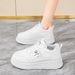 Little White Women's 2025 Spring New Breathable Board Children's Ins Korean Edition Versatile Thick Soled Sports Shoes,_vogvips.com