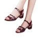 Middle-aged Summer Sandals, Mom's Flat Shoes, Genuine Leather, Soft Sole, Mid-heel, Women's Shoes With Cowhide Sole And_vogvips.com