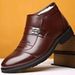 European Warm Series 2020 Solid Color Flat High Top Winter Casual Slip-On Round Toe Men's Black Martin Boots Thickened Warm_vogvips.com