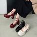 White Chunky-Heeled Platform Pumps Women's 2025 Fall/Winter New Chunky-Heeled Mary Janes_vogvips.com