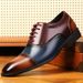 Euro Step New Leather Versatile Brogue Soft Wear-resistant Thick Sole Trendy Breathable Business Casual Men's Wedding Shoes_vogvips.com