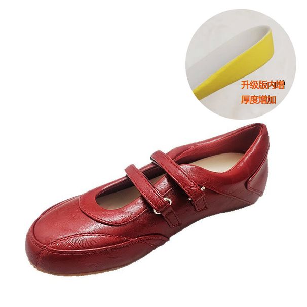 Little Retro Red Inner Heightening French Mary Jane Women 2025 New Velcro Ballet Shoes_vogvips.com
