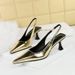 Women's Shoes High-heeled Wine Glass And Shallow-mouth Square Head Hollowed Out After Trippling And Empty Single Shoes Women_vogvips.com