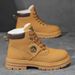 Martin 2025 Autumn New Fleece-Lined Thickened Outdoor Work British Style Yellow Boots Men's Shoes_vogvips.com