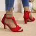 MTX Simple Fashion Back Zipper Bag Fish Mouth For Women Large Size Side Hollow Thin Heel Roman Sandals_vogvips.com