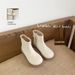 Real Cowhide White Children's Stylish Boots_vogvips.com