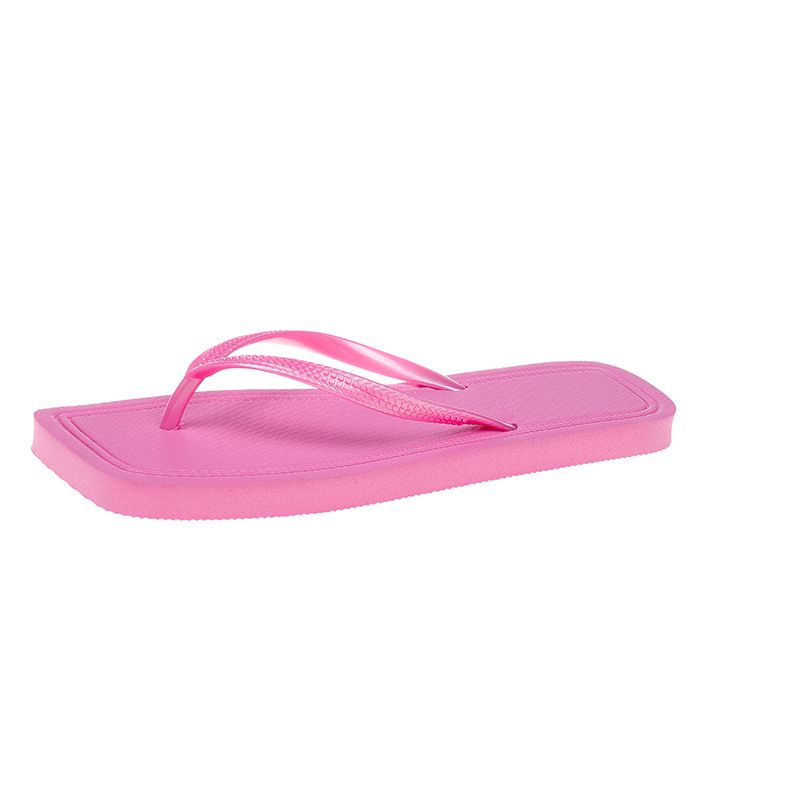 Popular 2025 Women's Flip-flops For Outdoor Wear, Bathing, Beach, And Seaside, Simple Solid Color Thong For Girls_vogvips.com