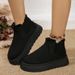 Women's Shoes Large Size Mid Tube Thick Soled Snow Boots For Women 2025 Autumn And Winter New Style Slip On Fashionable Popular Cotton Shoes For Women_vogvips.com