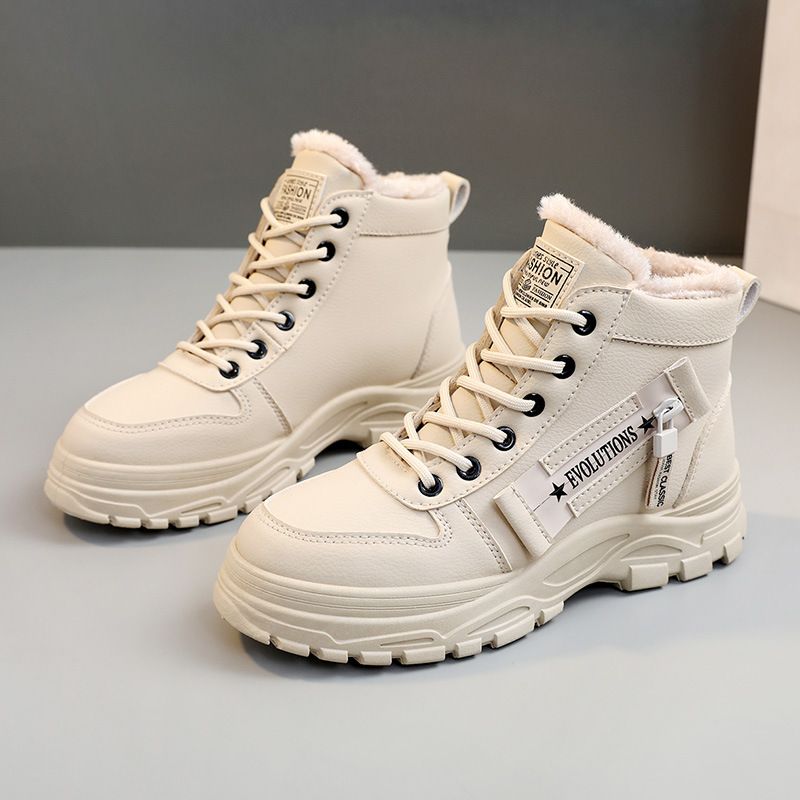 Women's Winter Cotton Boots With Fleece Lining - High Top Martin Boots For Casual Comfort & Warmth(Size35-44)_vogvips.com