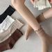 3/5/6/10 Pair Ruffled Mid Length Women Breathable Solid Color Set Spring And Autumn Comfort Sweat-aborbing Girl'_vogvips.com