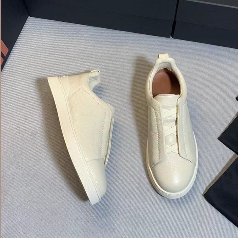 Jieya Cowhide Business Casual Shoes Classic XXX Series Litchi Grain Suede Men's Sneakers_vogvips.com