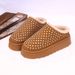 SHLIANG Women Flats Slippers Crystal Platform Suede Mules Shoes Fur Shoes Casual New Winter Warm Cozy Woman Flip Flops Trend Slides X0062_vogvips.com
