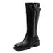 2024 Summer Belt Buckle Chunky Heel Martin Over-the-Knee Long British Style Women's Boots 41-43 Plus Size_vogvips.com
