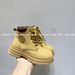 Children's Yellow 2025 Autumn Winter New Boys' British Style Leather Girls' Shoes Short Baby Martin Boots_vogvips.com