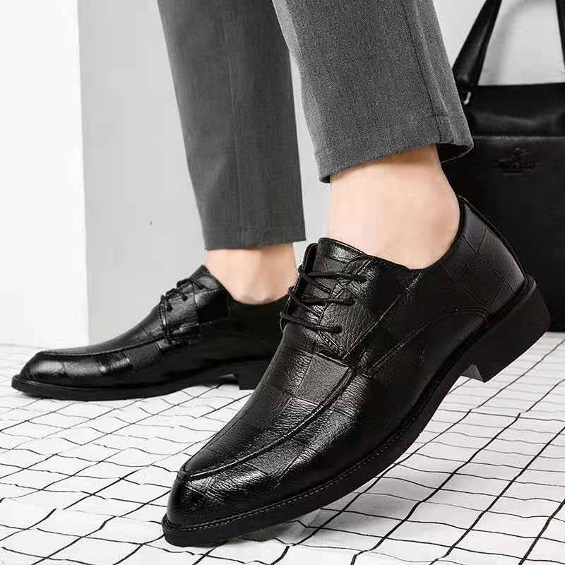 Men's Height Increasing Leather Shoes Casual Business Wedding Shoes_vogvips.com
