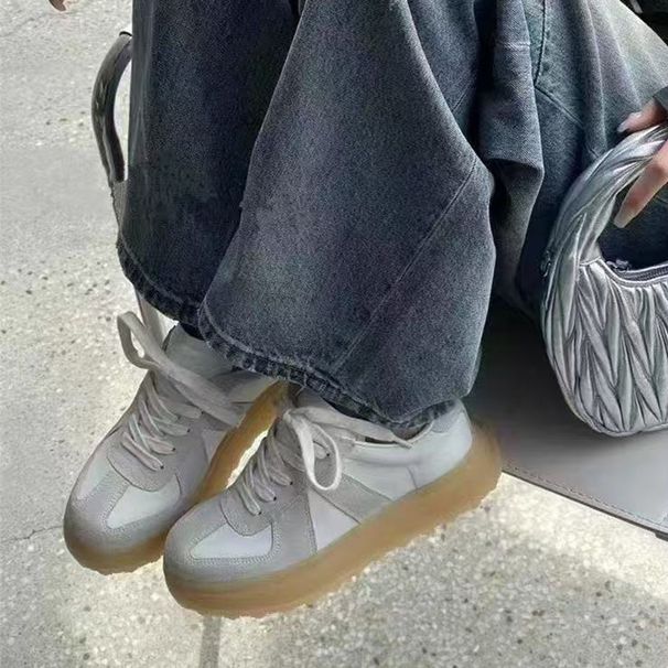 Correct Logo 1 New Summer Breathable Genuine Leather Versatile Casual Shoes With Thick Height Increase, Rubber Sole Training Increase,_vogvips.com
