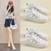Little White Shoes Female Student Height-increasing Shoes Hollow Mesh Breathable Casual Street Shooting Shoes_vogvips.com