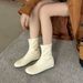 2025 New Elastic Simple Style Round Toe Height-Increasing Slimming Flat Versatile Short Women's Boots_vogvips.com