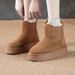 Petite Wool Boots For Women With 9cm Hidden Heel, Thick Sole Platform, Small Size Women's 31 32 33 Snow Cotton Shoes_vogvips.com