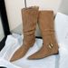 French Style Internal Height Increase Pleated Slouch For Women 2025 Autumn Winter New Pointed Toe Mid-Calf Over-the-Knee_vogvips.com