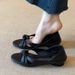 Retro-chic Cross-strap Knotted Sandals Women, 2025 New Model, Round Toe, Chunky Heel, Slip-on Roman Shoes For Commuting_vogvips.com