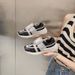 Square Buckle Rhinestone Four Seasons Platform Shoes For Women Thick Sole Mesh Breathable Casual Height Enhancing Sports Genuine Leather White Shoes_vogvips.com