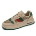 Men's Khaki Platform Lace Up Casual Couple Style Retro Versatile Street Trend Shoes Ultra Light Slim Leather Rubber Sole_vogvips.com