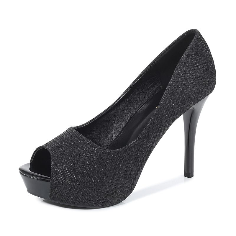 New Arrival Fish Mouth Sequinwaterproof Platform Stiletto Fashioncasual Catwalk Shoes Super High Heel Wedding Shoes Sandals Women's Flats_vogvips.com
