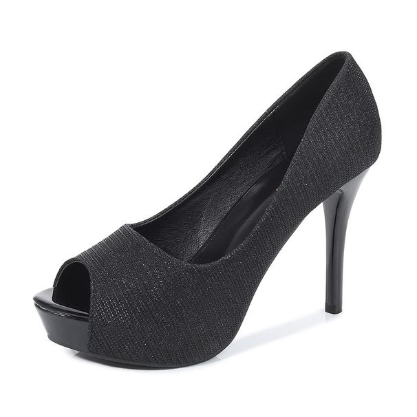 New Arrival Fish Mouth Sequinwaterproof Platform Stiletto Fashioncasual Catwalk Shoes Super High Heel Wedding Shoes Sandals Women's Flats_vogvips.com