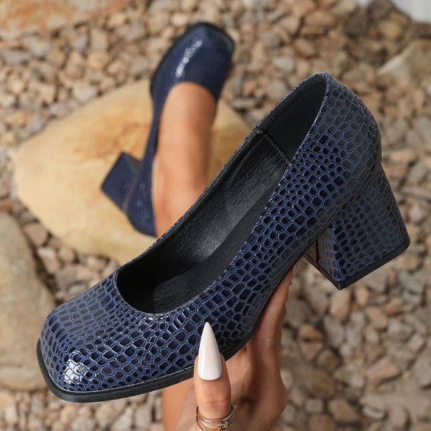 Comfortable square head women's single shoes new thick dress heels office black work shoes_vogvips.com