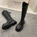 Long For Women 2024 Autumn Winter New Korean Style Versatile High With Back Zipper Slim Over-the-Knee Mid-Calf Boots_vogvips.com