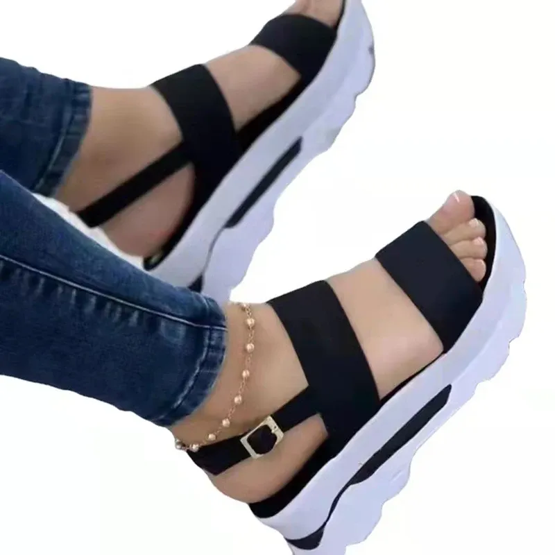 Women's Summer New Woman Low Platform Sandals Heeled Fashion Female Footwear Wedges Shoes_vogvips.com