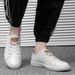 Cowhide Fashion Men's Casual Soft Sole Low-top Student Sneakers White Trendy Shoes Men_vogvips.com