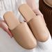 Men’s Shoes Spring And Autumn Seasons Home First Layer Lambskin Slippers For Women Home Indoor Wooden Floor Baotou Home Leather Slippers_vogvips.com