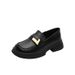 women S Square Small Leather New British Style Thick Heel Single Kick Casual Shoes Versatile_vogvips.com